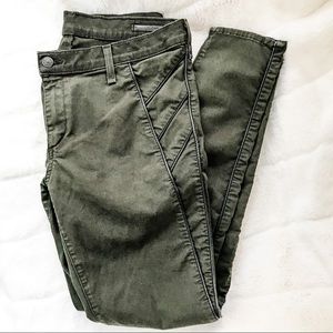 Rag & Bone Jeans - Green w/ Black Leather